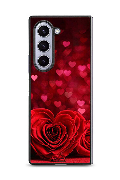 Tolwak غطاء حماية لهاتف Samsung Galaxy Z Fold6 بتصميم زهور على شكل قلب وفن تج...
