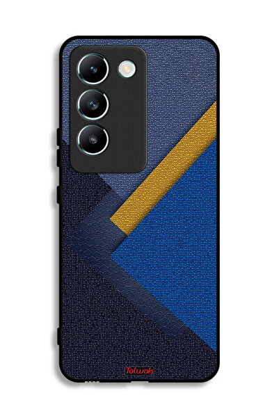 Tolwak غطاء حماية جلدي بتصميم مثلثات لهاتف Vivo Y100 4G