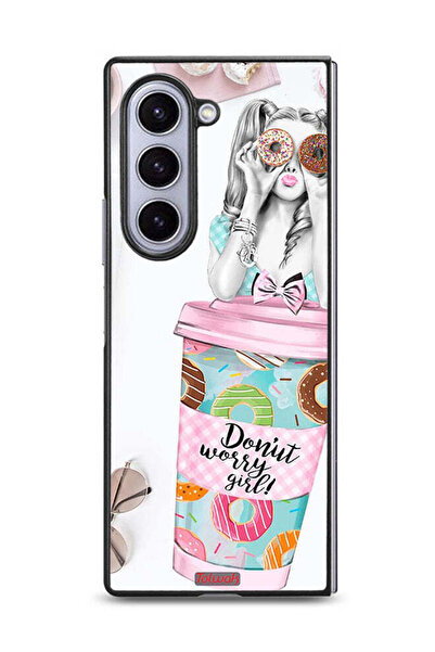 Tolwak غطاء حماية لهاتف Samsung Galaxy Z Fold6 بتصميم Donut Worry Girl