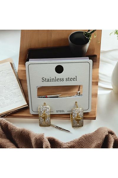 İNN JEWELLERY Steel Earrings Tarnish-Free Antiallergic Star Figured (2 Years Importer Warranty)
