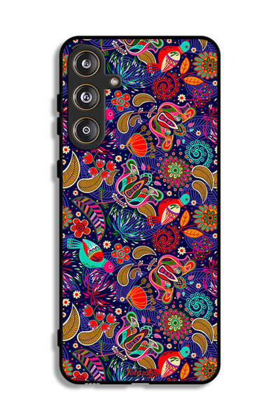 Tolwak غطاء حماية لهاتف سامسونج جالاكسي M55 5G بنقشة طيور وأوراق زهور ملونة