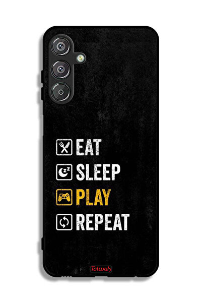 Tolwak غطاء حماية لهاتف Samsung Galaxy M15 5G، تناول الطعام، النوم، اللعب، ال...
