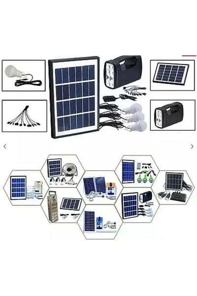 divendi-ro Solar kit GD-Lite 7 is equipped with USB devices with 3 bulbs and LEDs