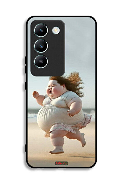 Tolwak غطاء حماية لهاتف Vivo V30 Lite 4G مطبوع عليه صورة فتاة سمينة تجري