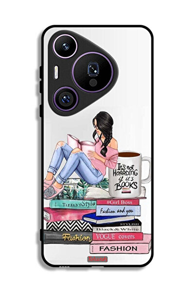 Tolwak غطاء حماية لهاتف هواوي بيورا 70 برو - فتاة وكتب أزياء فنية