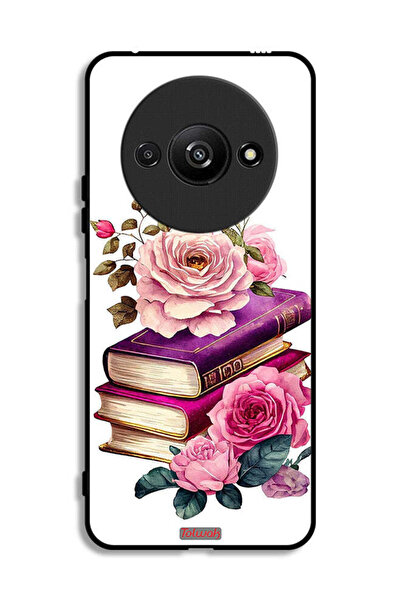 Tolwak Xiaomi Redmi A3 4G Protective Case Cover Roses And Books