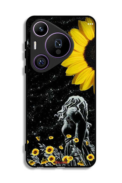 Tolwak غطاء حماية لهاتف هواوي بيورا 70 برو بتصميم فتاة تنظر إلى القمر