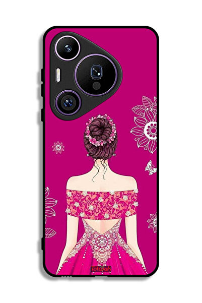 Tolwak غطاء حماية هواوي بيورا 70 برو بتصميم فتاة وزهور