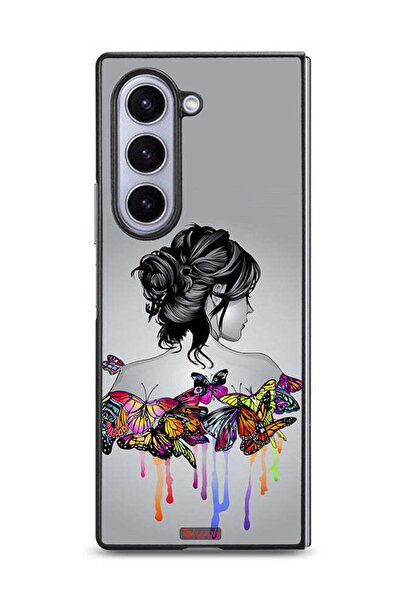 Tolwak غطاء حماية لهاتف سامسونج جالاكسي زد فولد 6 بتصميم فراشات وفتاة فنية تج...