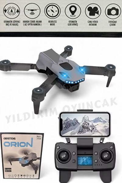 YILDIRIM OYUNCAK Uzaktan Kumandalı Full Fonksiyon Şarjlı 4K Çift Kameralı Drone Katlanabilir Taşıma Çantalı Drone