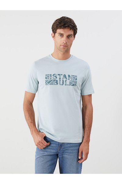 LC Waikiki Tricou pentru bărbați din bumbac pieptănat cu imprimeu Istanbul, sezon nou - S5KB01Z8