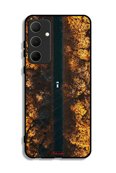 Tolwak غطاء حماية لهاتف سامسونج جالاكسي A35 5G بتصميم طريق في أشجار الخريف
