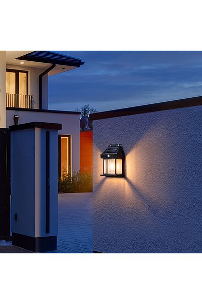 divendi-ro Solar Wall Lamp 2W, 600LM, waterproof IP65, for garden or home, black