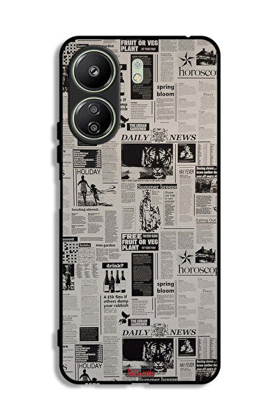 Tolwak Xiaomi Redmi 13C Protective Case Cover Newspaper Recording