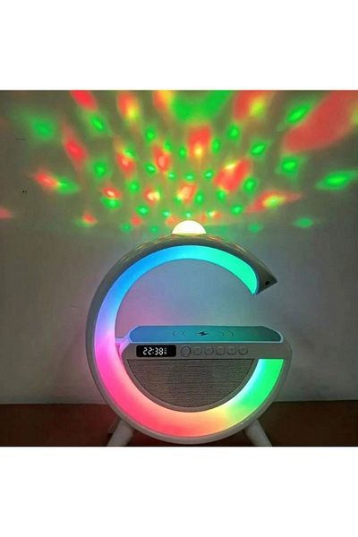 divendi-ro 3 in 1 Charging Station with RGB Lamp, Wireless, Bluetooth Speaker, Digital Clock