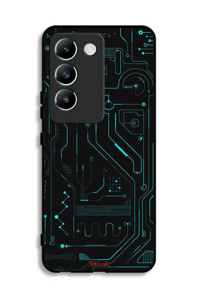 Tolwak غطاء حماية لهاتف Vivo V30 Lite 4G، دوائر فنية رقمية، تصميم بسيط، شاشات...