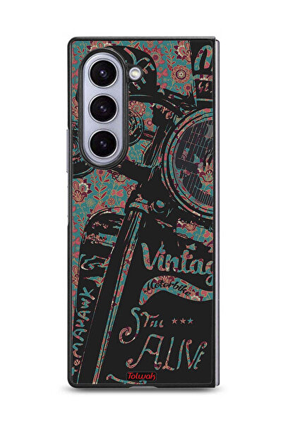 Tolwak غطاء حماية لهاتف Samsung Galaxy Z Fold6 دراجة نارية كلاسيكية