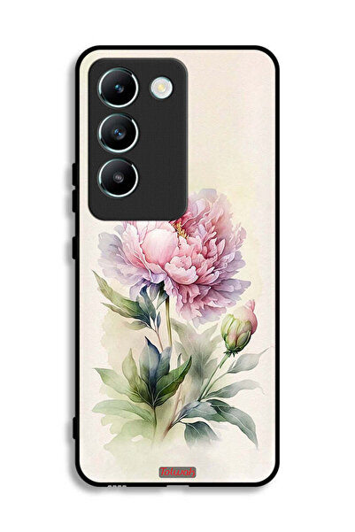 Tolwak غطاء حماية لهاتف Vivo V30 Lite 4G برسومات فنية بألوان مائية وردية