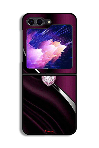 Tolwak غطاء حماية لهاتف Samsung Galaxy Z Flip6 بتصميم قلب ماسي