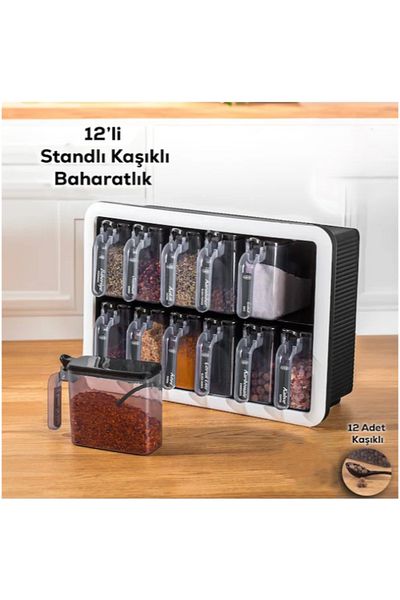 Celira 12-Piece Spice Rack Set with Stand and Spoon