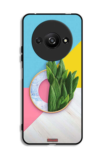 Tolwak Xiaomi Redmi A3 4G Protective Case Cover Leaves Abstract Pattern