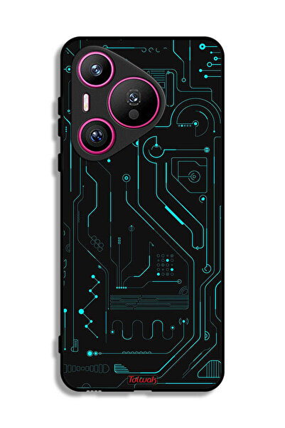 Tolwak غطاء حماية لهاتف هواوي بيورا 70 - دوائر فنية رقمية - شاشة متعددة