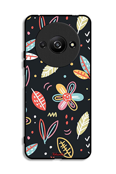 Tolwak Xiaomi Redmi A3 4G Protective Case Cover Flowers And Leaves Abstract Art