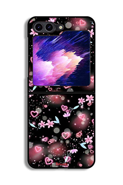 Tolwak غطاء حماية لهاتف Samsung Galaxy Z Flip6 برسومات قلوب وأزهار صغيرة