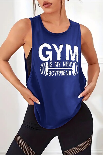 GHASSY CO. Ghassy Co. Women's Gym Printed Breathable Fitness Yoga Running Sleeveless Sports Singlet