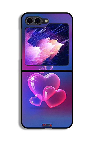 Tolwak غطاء حماية لهاتف Samsung Galaxy Z Flip6 بتصميم قلوب مائية