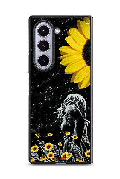 Tolwak غطاء حماية لهاتف Samsung Galaxy Z Fold6 بتصميم فتاة تنظر إلى فن القمر