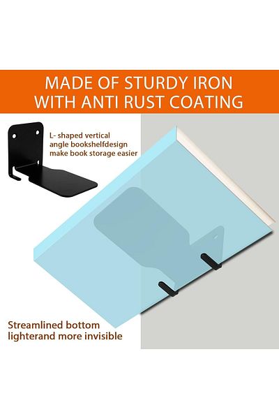 fulina 2PCS Floating Bookshelf Invisible,Wall Mounted,Rust and Wear-resistant,Strong Load-bearing Capacity