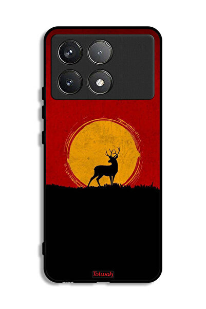 Tolwak غطاء حماية شاومي ريدمي K70 بتصميم غزال وقمر