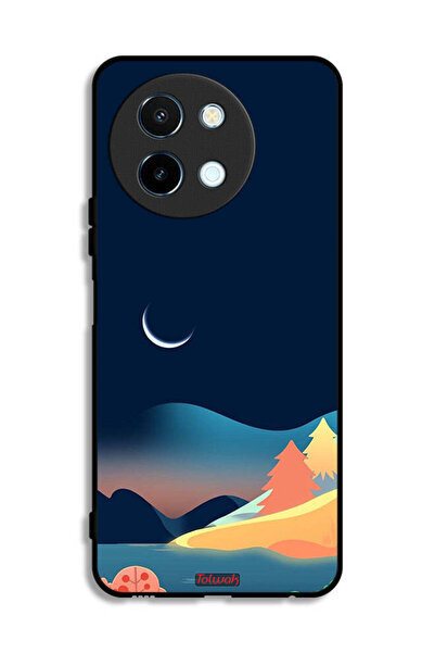 Tolwak Vivo Y38 5G Protective Case Cover Moon Abstract Drawing Art