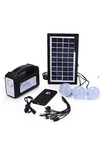 divendi-ro Solar kit GD-Lite 7 is equipped with USB devices with 3 bulbs and LEDs