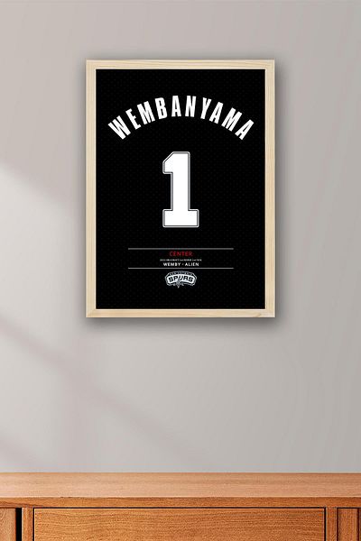 Saturn Victor Wembanyama Framed Picture - NBA San Antonio Spurs Jersey