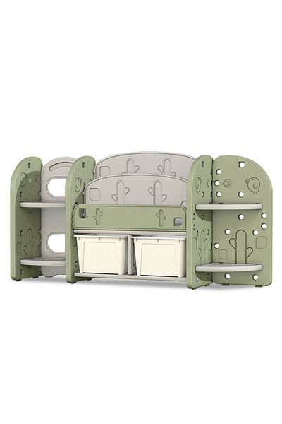 Nichiduta Raft organizator pentru carti si jucarii cu 4 polite,2 cutii depozitare si 2 rafturi carti Nichiduta