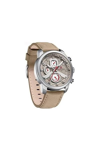 Naviforce Fashion Big Face Watches for Men Analog Auto Date Leather Strap Military Sports Waterproof