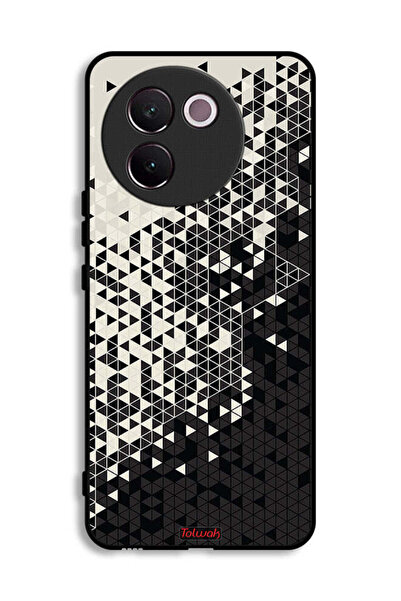 Tolwak غطاء حماية لهاتف Vivo V30e 5G بنمط مثلث فني رقمي