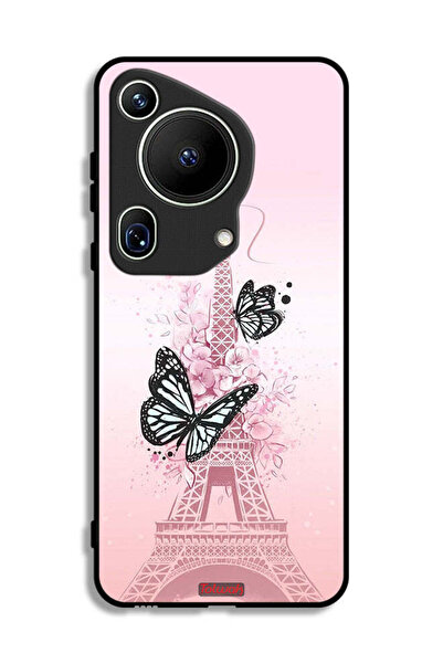 Tolwak غطاء حماية لهاتف هواوي بيورا 70 ألترا بتصميم فراشات على برج إيفل