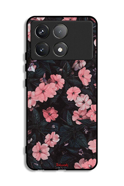Tolwak غطاء حماية لهاتف شاومي ريدمي K70 - لون الخوخ والورود الصغيرة