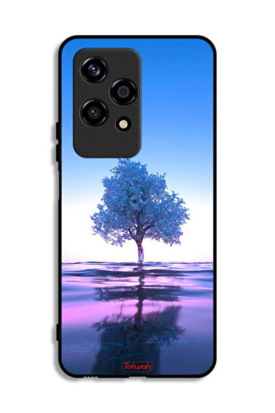 Tolwak غطاء حماية لهاتف Honor 200 Lite 5G بتصميم شجرة نيون وانعكاس مائي فني رقمي