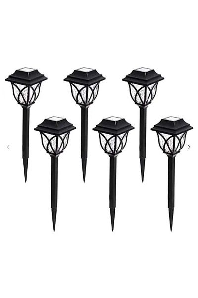 divendi-ro Set of 6 x Solar lantern garden lights, black