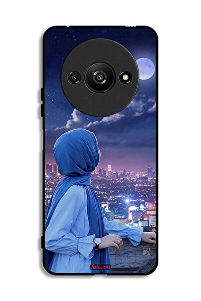 Tolwak Xiaomi Redmi A3 4G Protective Case Cover Looking At Moon Hijab Girl
