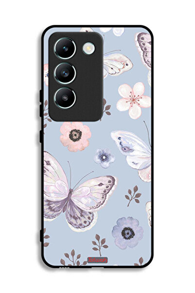 Tolwak غطاء حماية لهاتف Vivo V30 Lite 4G بنقشة فراشات وزهور