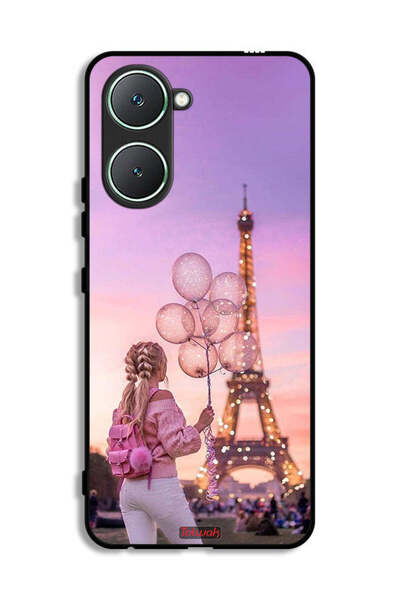 Tolwak غطاء حماية لهاتف Vivo Y03 4G بطبعة فتاة تحمل بالونات