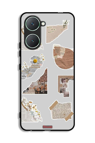 Tolwak غطاء حماية لهاتف Vivo Y03 4G مصنوع من قطع من الملصقات الورقية