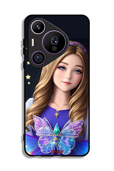 Tolwak غطاء حماية لهاتف هواوي بيورا 70 برو بتصميم فتاة فراشة لطيفة