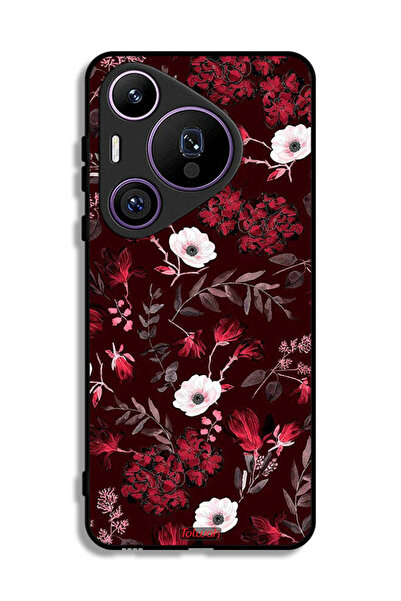 Tolwak غطاء حماية لهاتف هواوي بيورا 70 برو بنقشة زهور صغيرة وأوراق استوائية