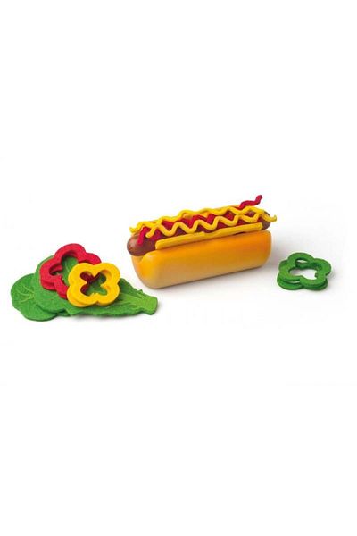 Divendi Joc de gătit hotdog din lemn cu accesorii incluse